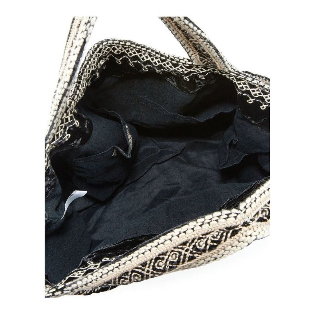 Johnny Was Black and Gold Embroidered Floral Bird Tote - Picture 11 of 12
